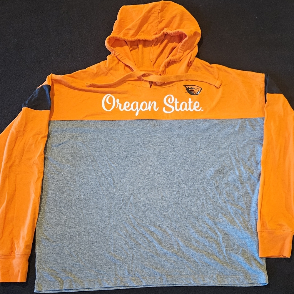 Oregon State Beavers Hoodie Sweatshirt Womens Large Orange V-Neck Captivating